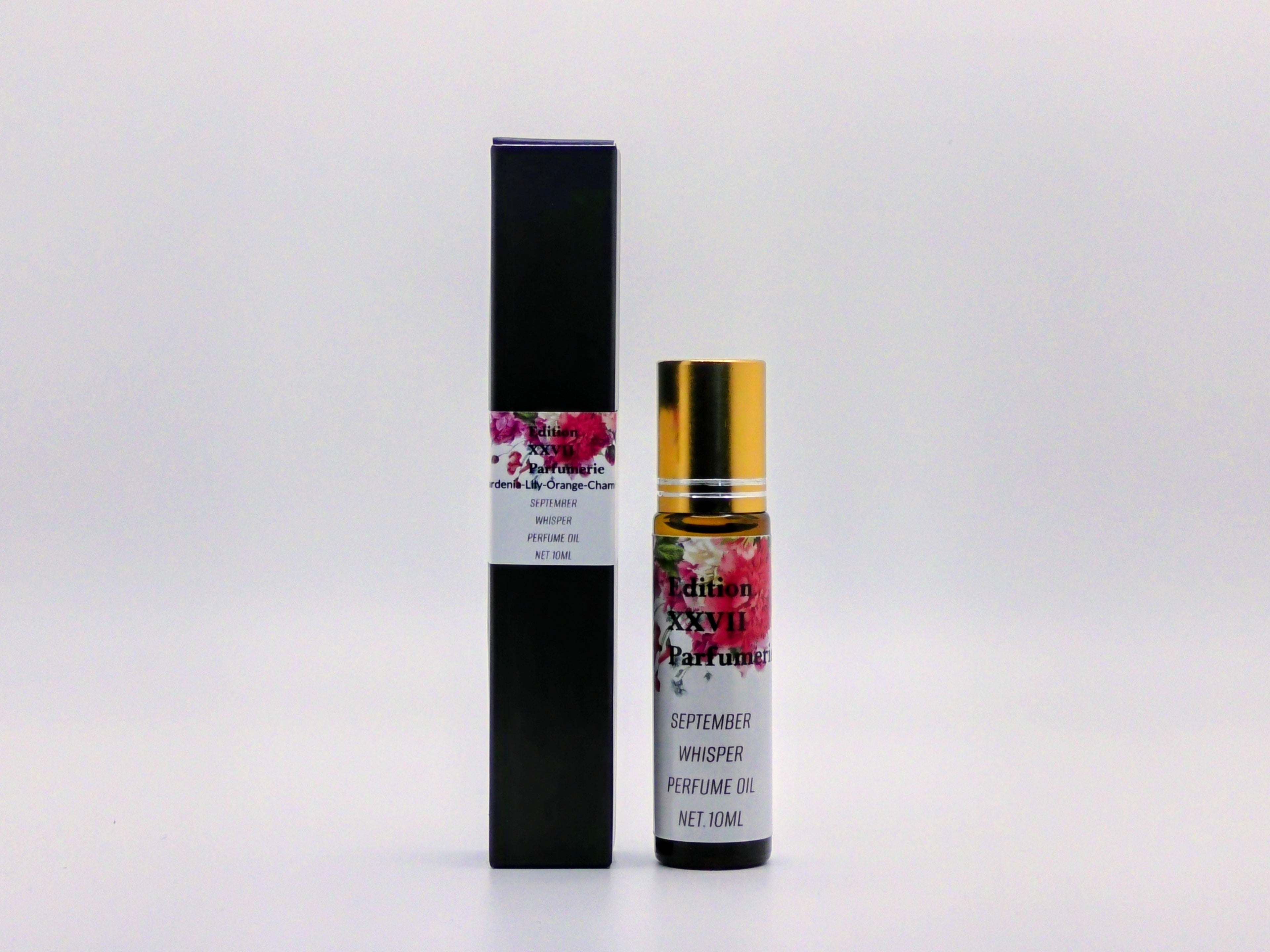 September Whisper Perfume Oil Roll-On -A soft, calming blend of Gardenia, Lily, Orange, and Roman Chamomile. Net. 10 ml