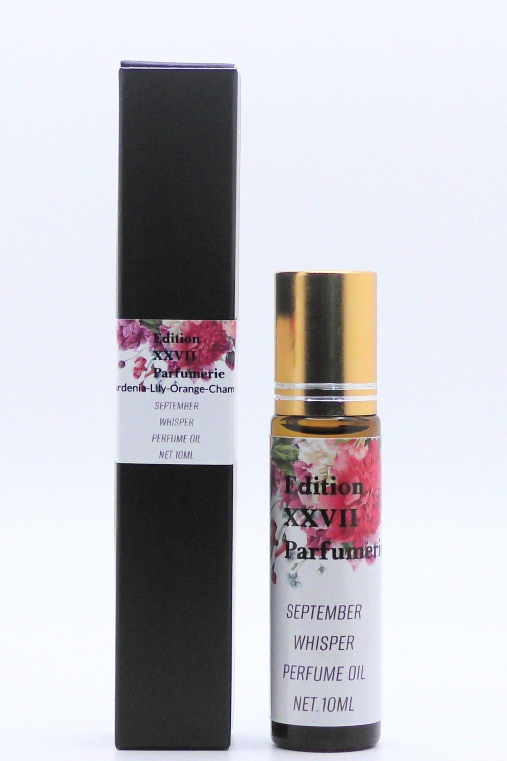 September Whisper Perfume Oil Roll-On -A soft, calming blend of Gardenia, Lily, Orange, and Roman Chamomile. Net. 10 ml