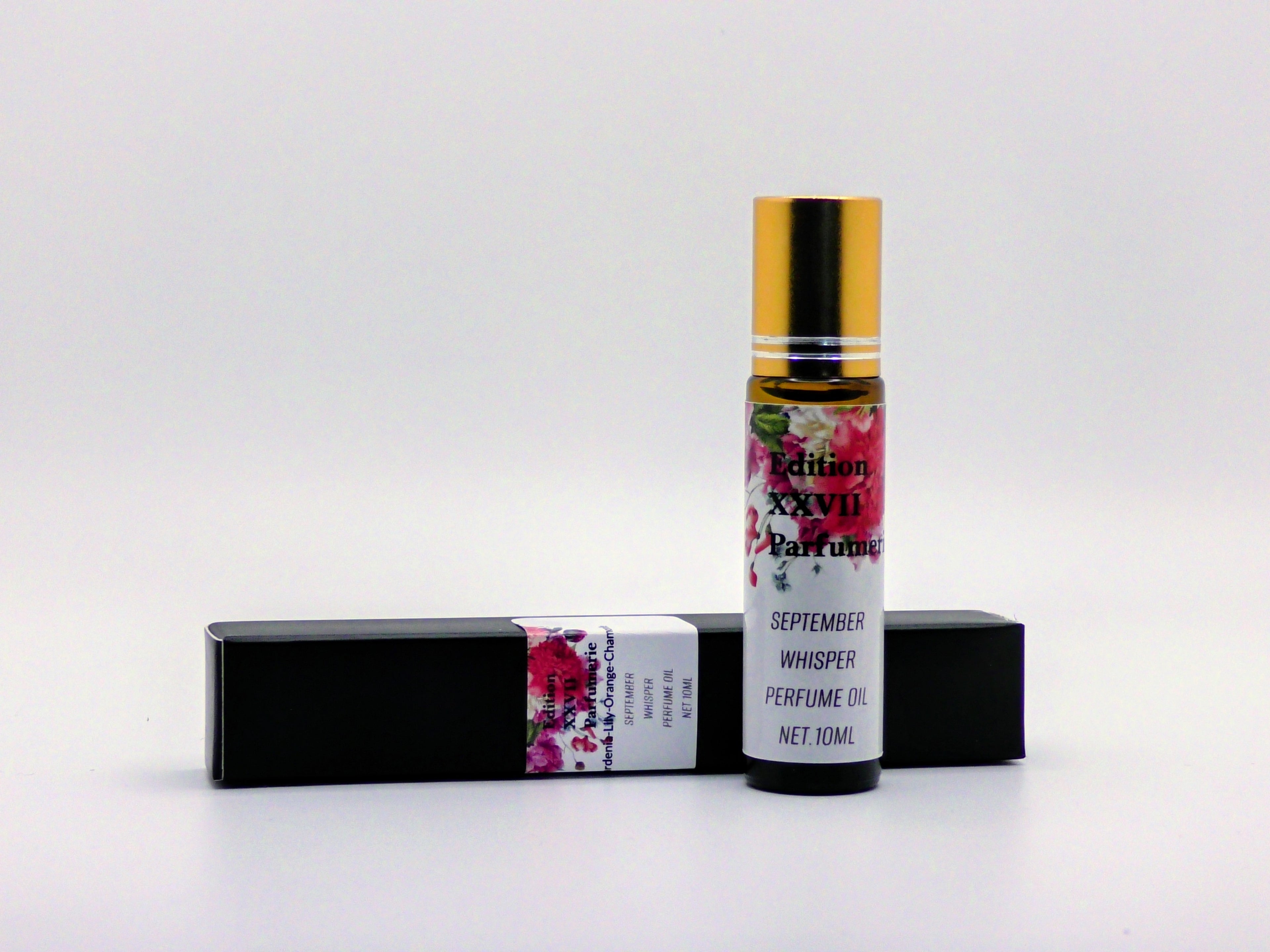 September Whisper Perfume Oil Roll-On -A soft, calming blend of Gardenia, Lily, Orange, and Roman Chamomile. Net. 10 ml