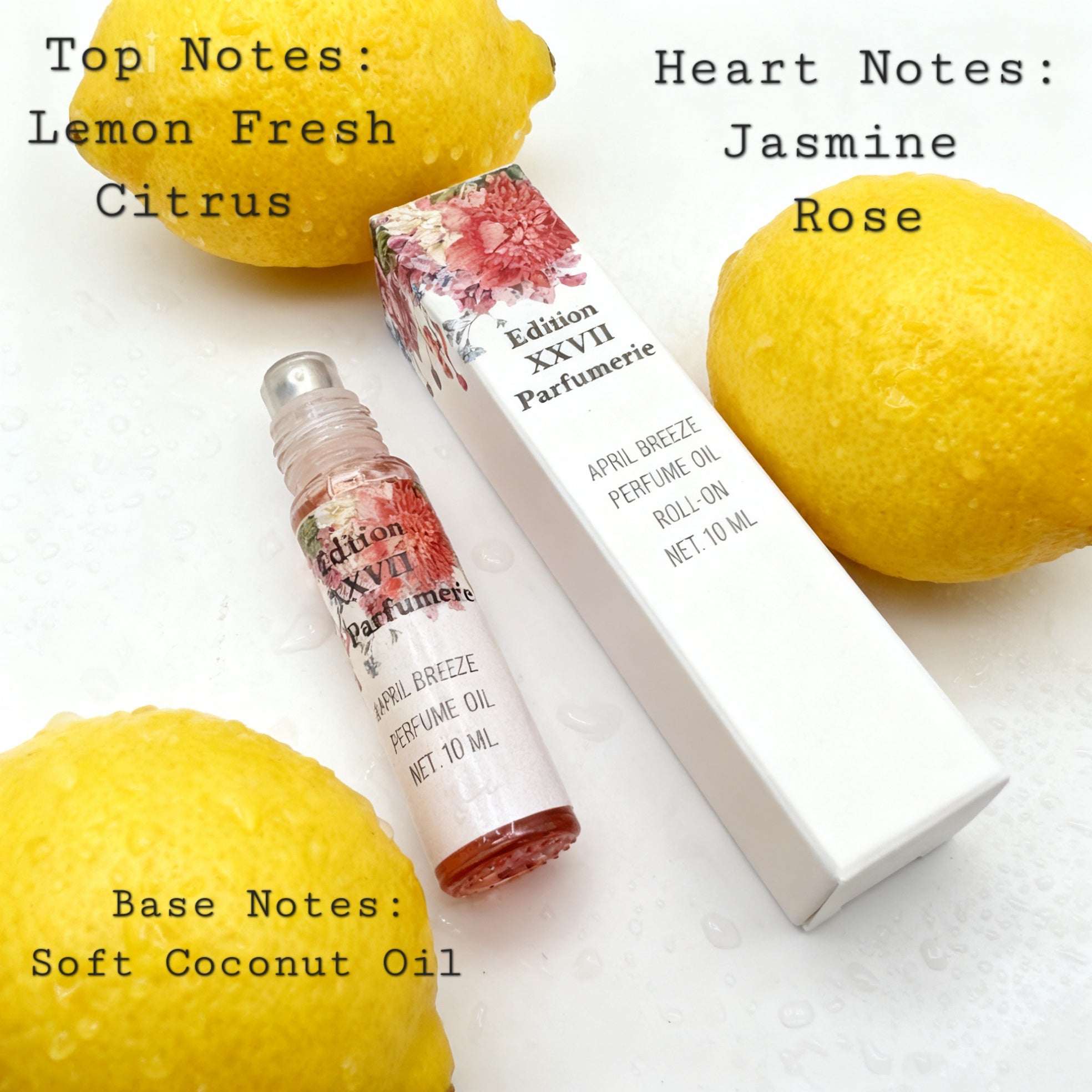 April Breeze Perfume Oil crafted with a floral and fresh scent profile Roll-On. This blend combines the delicate beauty of Ylang- ylang, Jasmine, Rose and Lemon- Net. 10 ML