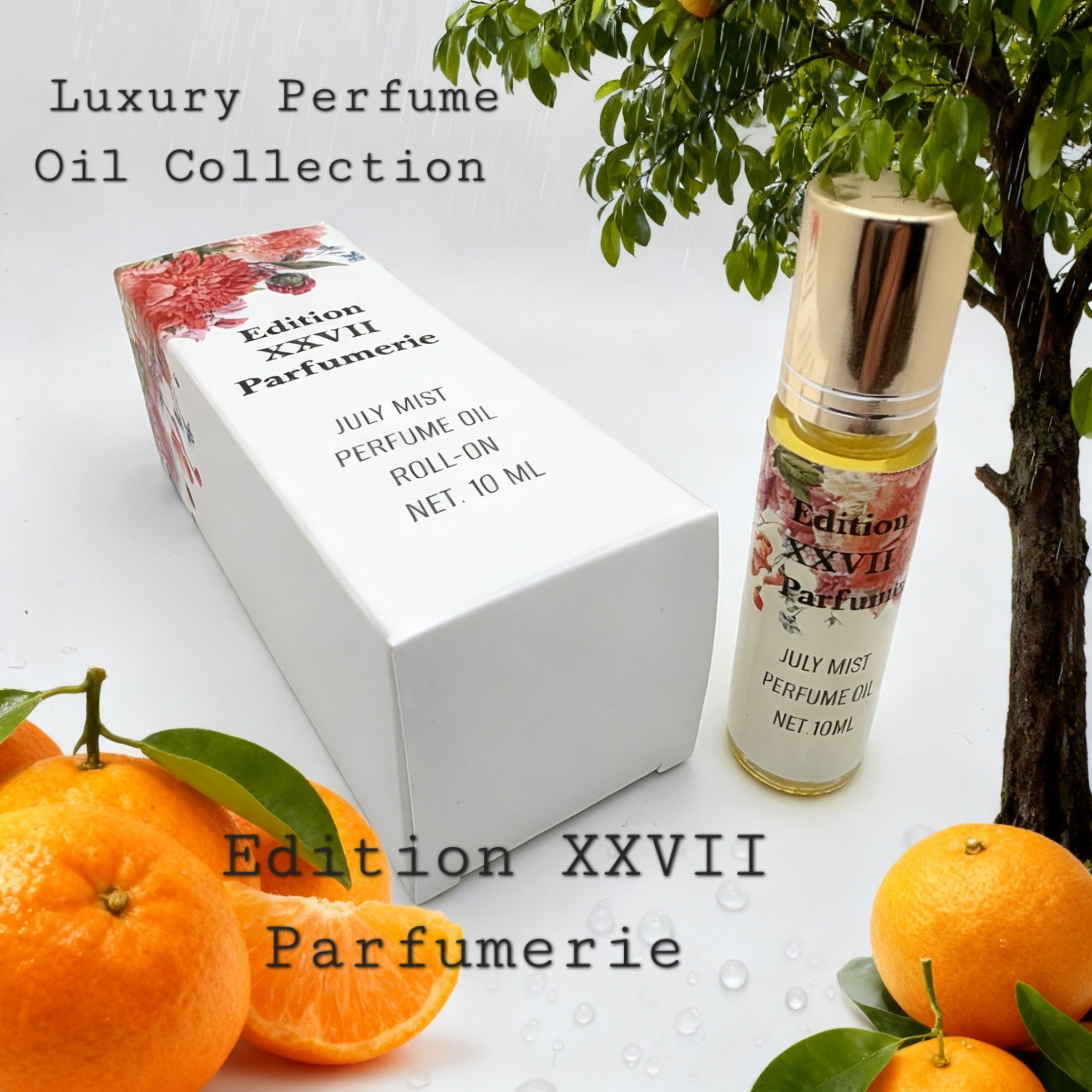 July Mist Perfume Oil capture the gentle beauty of a summer morning with Jasmine, Lilac, and Citrus blend in Jojoba Oil- Alcohol free - Net. 10 ML
