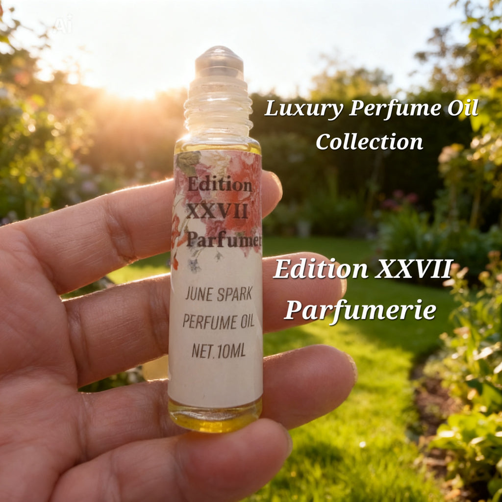 June Spark Perfume Oil Roll-on. This elegant fragrance combines the delicate beauty of Magnolia and Jasmine with the uplifting freshness of Orange. Net. 10 ML